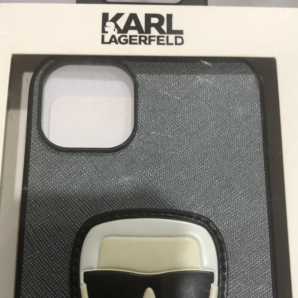 Karl Lagerfeld charcoal steel gray iPhone 14 Max slim profile‎ phone case new